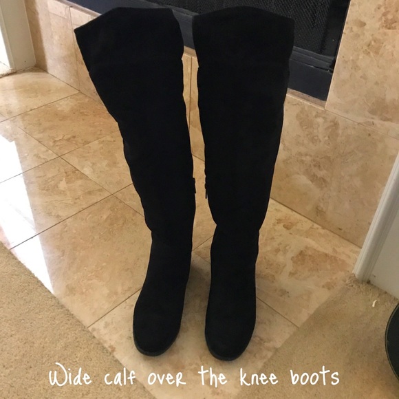 wide calf over the knee boots size 10